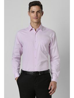 Peter England - Men Pink Slim Fit Solid Collar Neck Formal Shirt