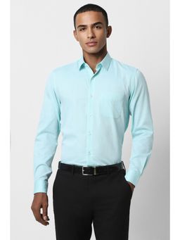 Peter England - Men Blue Slim Fit Checks Collar Neck Formal Shirt
