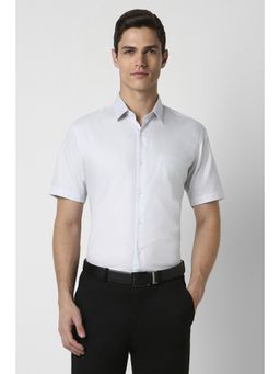 Peter England - Men White Regular Fit Solid Collar Neck Formal Shirt