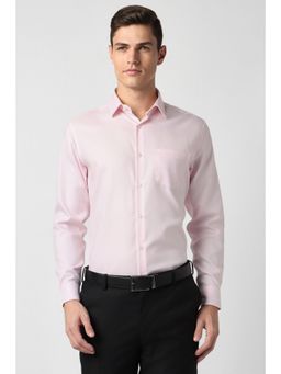 Peter England - Men Pink Regular Fit Solid Collar Neck Formal Shirt