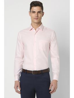 Peter England - Men Pink Slim Fit Solid Collar Neck Formal Shirt