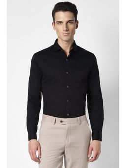 Peter England - Men Black Slim Fit Solid Collar Neck Formal Shirt