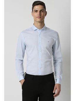 Peter England - Men Blue Super Slim Fit Checks Collar Neck Formal Shirt