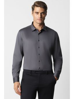 Van Heusen - Men Grey Slim Fit Solid Collar Neck Formal Shirt