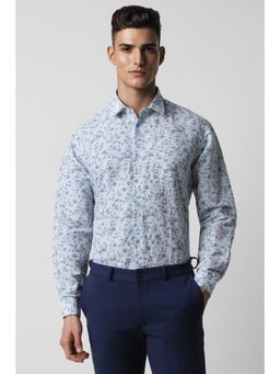 Van Heusen - Men Blue Regular Fit Floral Collar Neck Formal Shirt