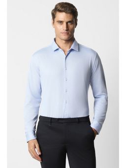 Van Heusen - Men Blue Slim Fit Printed Collar Neck Formal Shirt