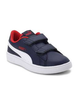 Puma - Smash v2 Leather Kids Blue Solid Casual Shoes