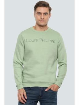 Louis Philippe - Casual Green Solid Sweatshirt