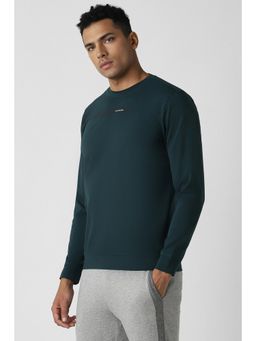 Van Heusen - Green Solid Crew Neck Sweatshirt