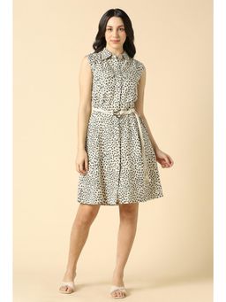 Allen Solly - Women Beige Print Casual Dress