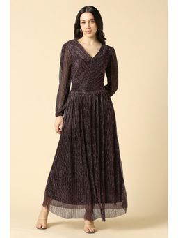 Allen Solly - Women Brown Embellished & Sequined Party Dress