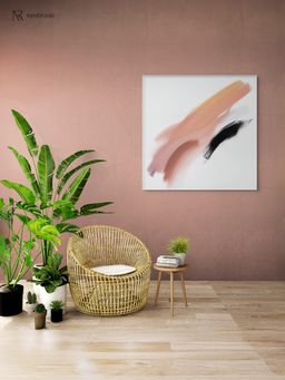 Nestroots - Dynamic Black and White Brushstroke Canvas Printed Wall Painting - Multi-Color Stretch