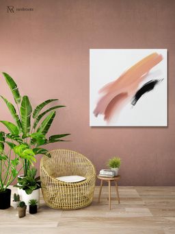 Nestroots - Dynamic Brushstroke Canvas Printed Wall Painting with White Floating Frame