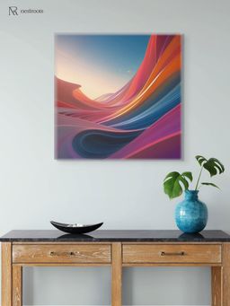 Nestroots - Black and White Brushstroke Canvas Printed Wall Painting - Multi-Color Stretch