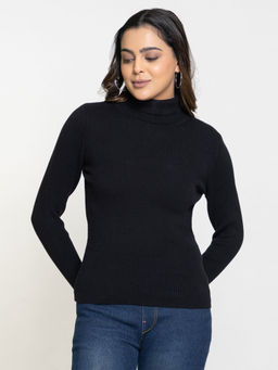 RVK - Women Ribbed Pure Cotton Pullover Sweater