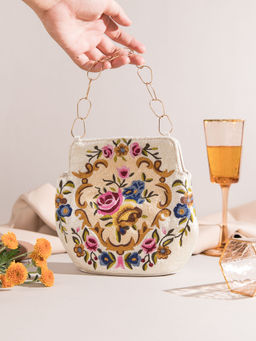 The Leather Garden - Off White Champa Potli Bag