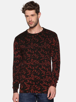 SHOWOFF - Men's Casual Black Red Sweater