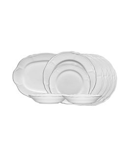 Noritake - White Solid Porcelain Dinner Set
