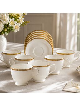 Noritake - White Solid Bone China Tea Set