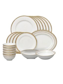 Noritake - White Solid Porcelain Dinner Set