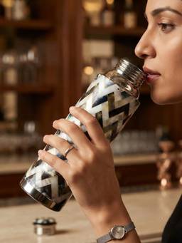 The Home Co - Multi-Color Abstract Copper Bottle