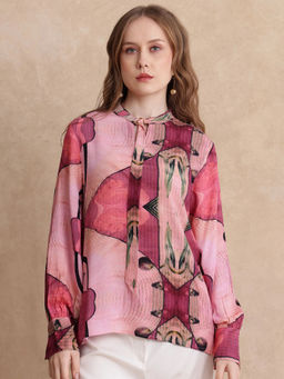 RAREISM - Timro Light Pink Print Relaxed Top