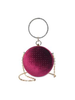 Pelle Luxur - Women Magenta Round Sling Bag (S)