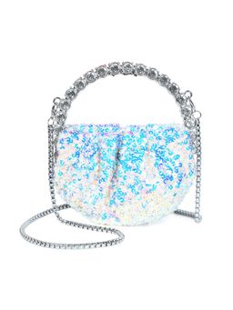 Pelle Luxur - Women Sky Blue and White Coted Sling Bag (S)