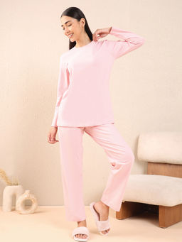 Sweet Dreams - Women Pink Solid T-shirt & Pyjama