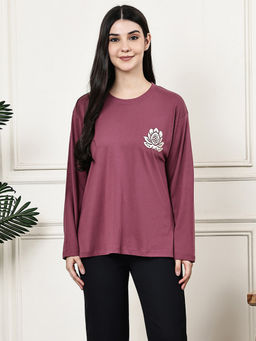 Kanvin - Women Purple Full Sleeves Regular T-Shirt