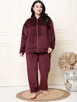 TAG 7 - Wine Velvet Oversized Hoodie & Pyjama