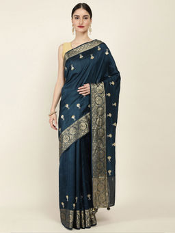 Soch - Embellished Art Silk Saree with Unstitched Blouse