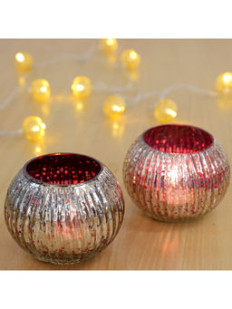 HomeTown - Glass Votive Set, Violet