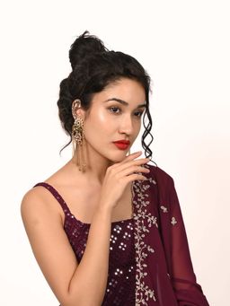 Odette - Gold Alloy Embellished Earrings Women