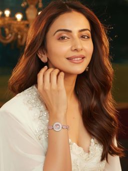 Accessher - Silver Light Pink Stone Adjustable Stylish Chain Bracelet Women