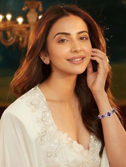 Accessher - Silver Purple Teardrop Crystal Adjustable Bracelet