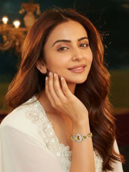 Accessher - Silver Yellow Teardrop Crystal Adjustable Bracelet Women