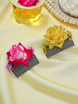Accessher - Floral Bridal Side Comb Hair Clip For Wedding Hairstyles