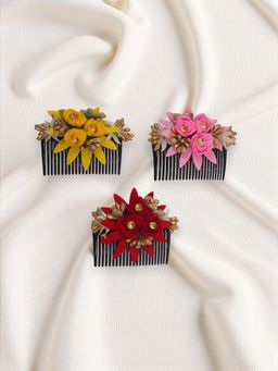 Accessher - Floral Slide Hair Comb Clip Women