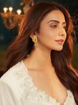 Accessher - Gold Teardrop Stone Ad Dangle Earrings Women