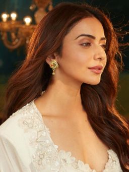 Accessher - Gold Triangular Stone Ad Dangle Earrings Women