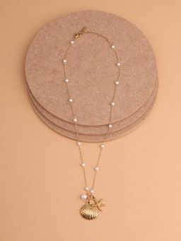 Palmonas - Ocean Muse Seashell And Starfish Charm Necklace Women - Waterproof And Anti-Tarnish