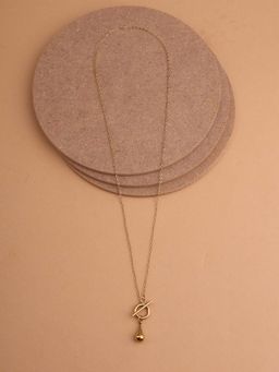 Palmonas - Gold Toggle Chain Necklace With Teardrop Charm Women - Waterproof And Anti-Tarnish