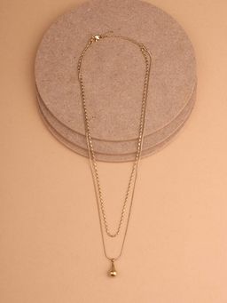 Palmonas - Sleek Teardrop Charm Layer Necklace Women - Waterproof And Anti-Tarnish