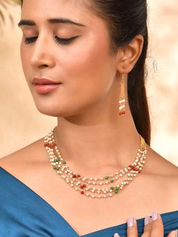 Silvermerc Designs - Gold-Plated Beaded Necklace Set Women