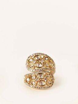 Peach Tassels - Golde Kundan Finger Rings For Woman