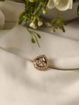 Peach Tassels - Red Kundan Finger Ring