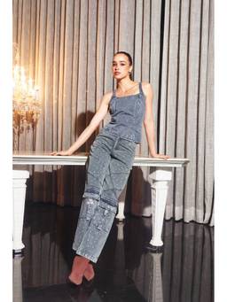 Kay Kay BY KKHUSHI SAHAII - Celina Grey Denim Co-Ord Set