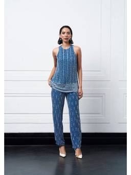 Kay Kay BY KKHUSHI SAHAII - Aura Blue Embellished Co-Ord Set