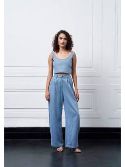 Kay Kay BY KKHUSHI SAHAII - Ricka Blue Denim Embellished Co-Ord Set